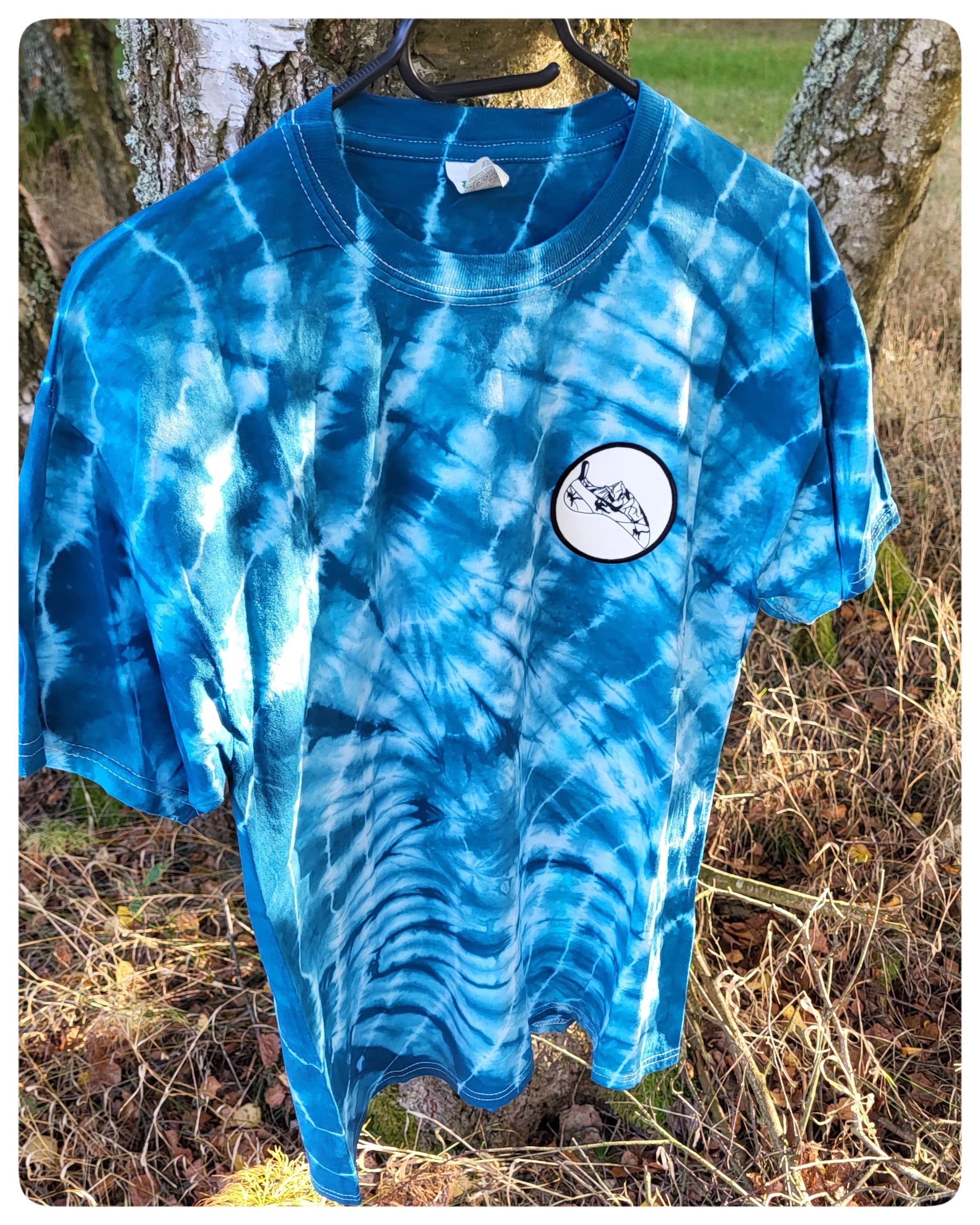 tričko modré, batika